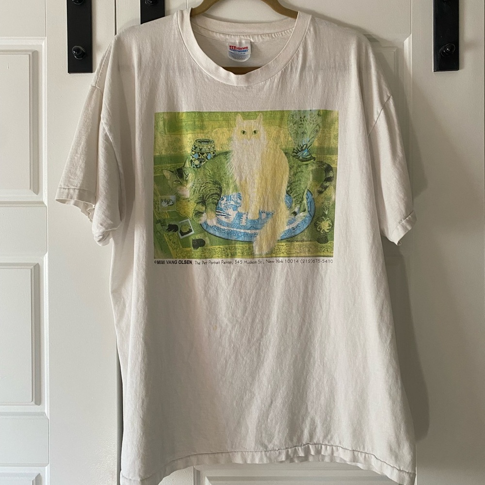 Vintage Mimi Vang Olsen Cat Portrait T-Shirt